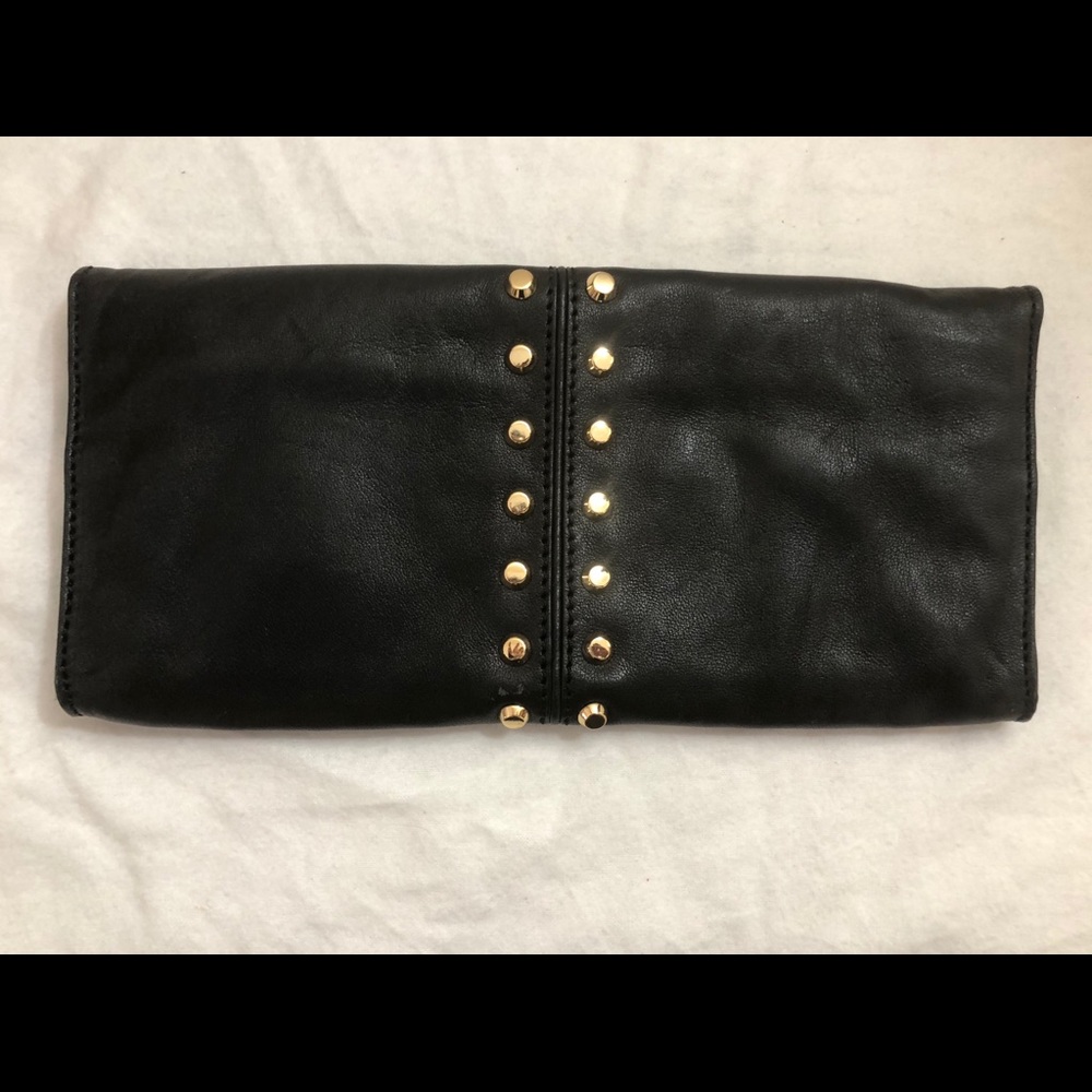 Michael Kors leather and stud embellished clutch